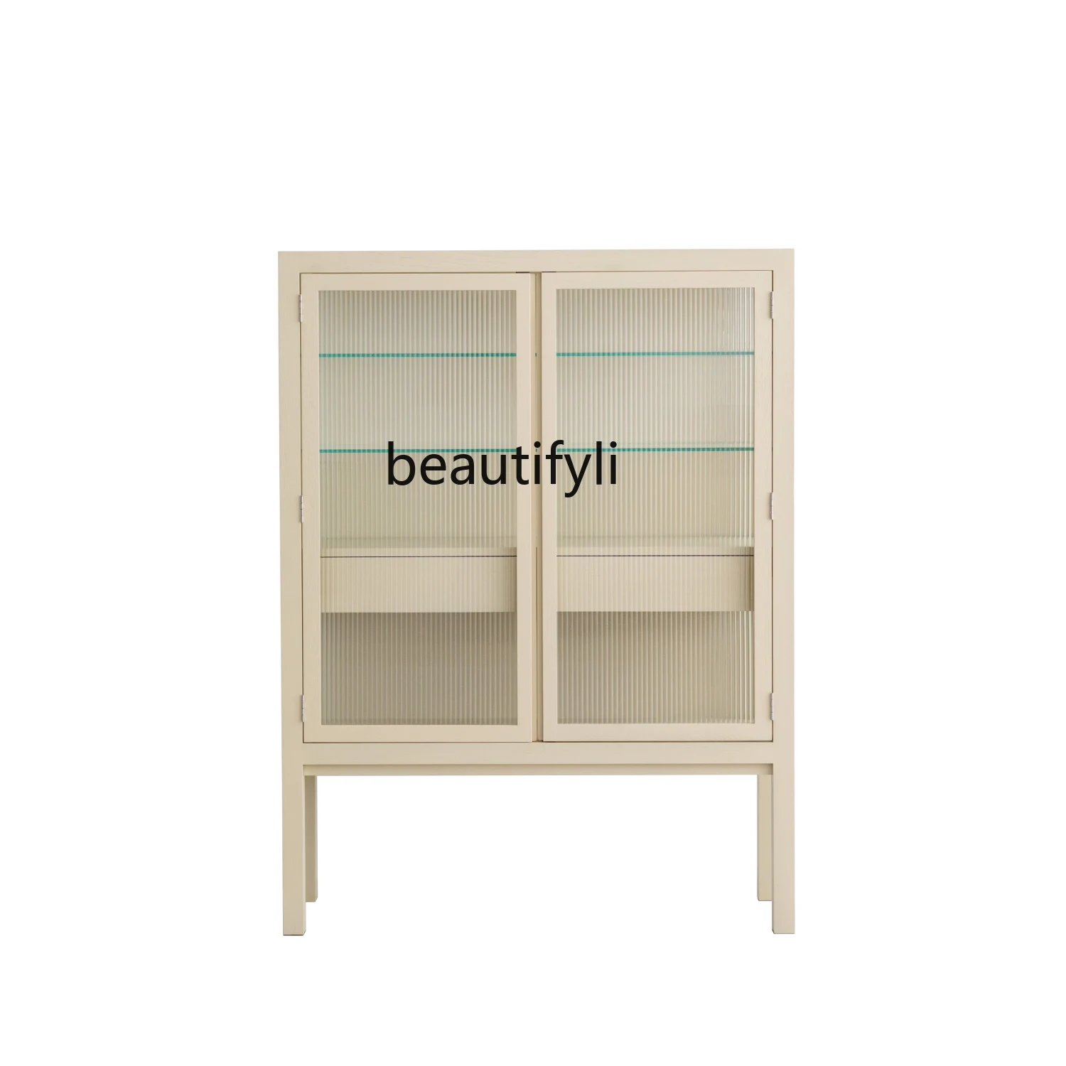 

Solid wood dining side cabinet Cream style designer creative ash wood wine cabinet Sofa side cabinet Color furniture