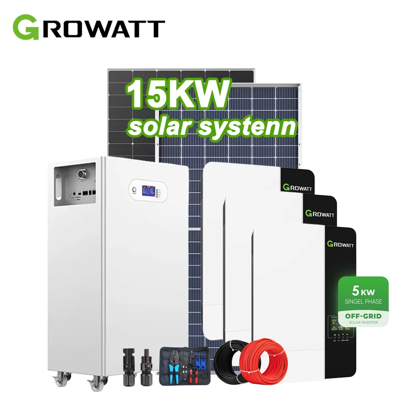 Off-Grid Solar Power System for Home Energy 5KW 10KW 15KW with Wall-Mounted Lithium Batteries Energy Solution