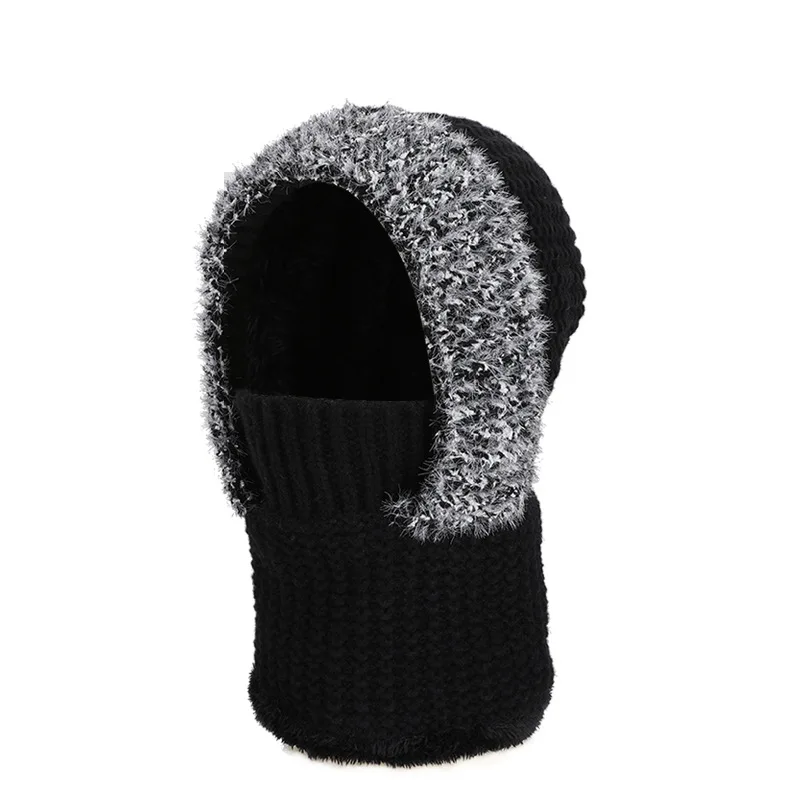 AliExpress maolv Ski Cycing Mask Balaclava for Women Winter Warm Knitted Hat with Scarf Neck Warmer Thickened Fleece Lining Skullcap All-in-one