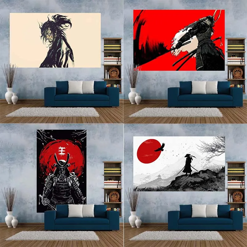 Japanese Samurai Wall Hanging Home Wall Decoration Tapestry Office Living Room Tapestry