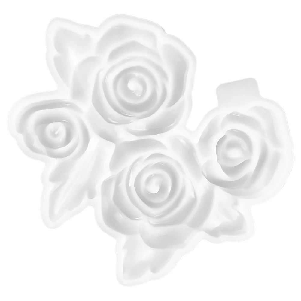 

Crystal Epoxy Resin Mold Silicone DIY Rose Flower Crafts Shaped Molds Petals White Reusable Non Stick Practical Doorplate Decor
