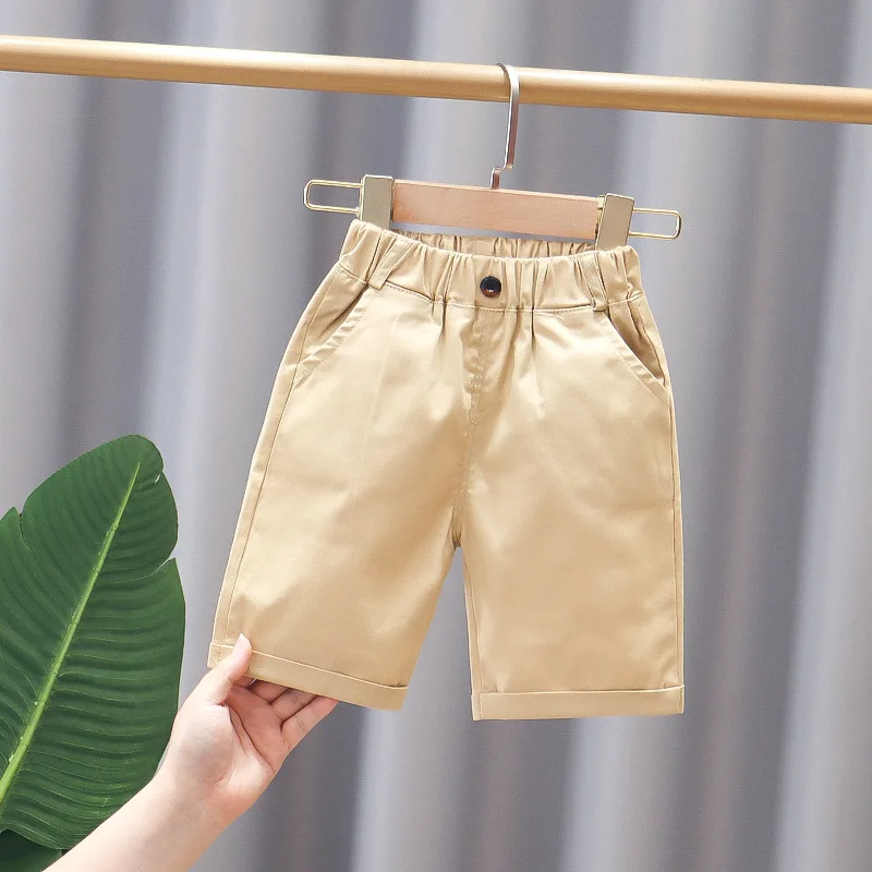 2023 Summer Boys Shorts Casual Shorts for Kids Solid Color  Children School Pants Teenager Capris Baby Trousers Clothing