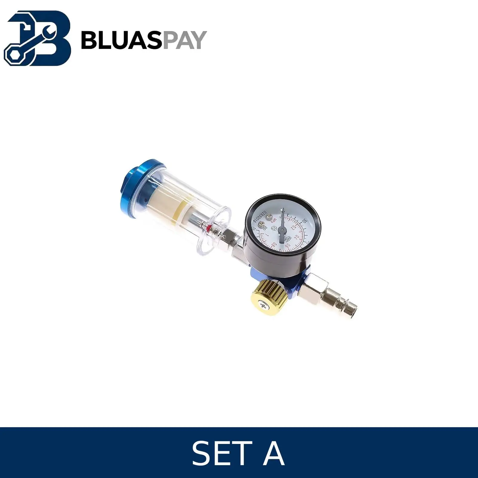 BLUASPAY Professional Spray Gun Accessories Kit Air Filter Regulator Cleaning Brushes Holder Strainer Set For Automotive Paintin