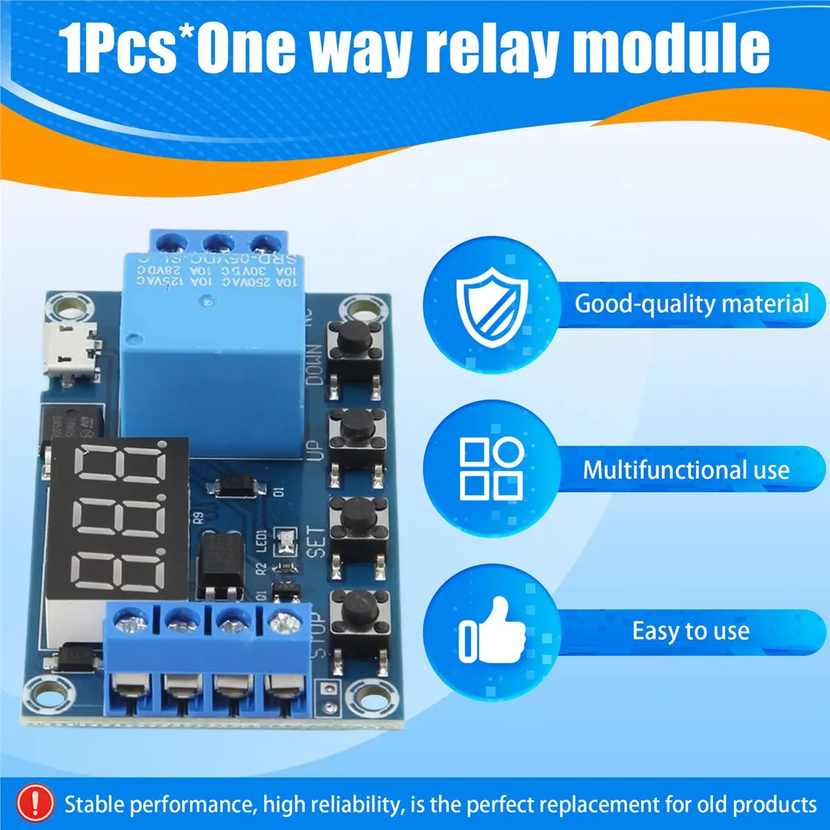 L77A DC 6-30V Support Micro-USB 5V LED Display Automation Cycle Delay Timer Control Off Switch Delay Time Relay 6V 9V 12V 24V