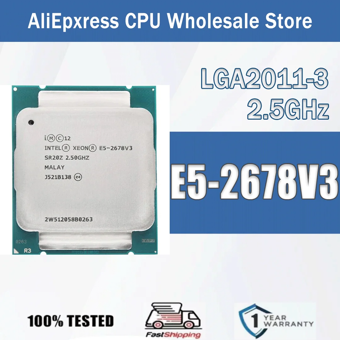 Intel Xeon E5-2678V3 12 Núcleos 24 Subprocesos 2.5GHz 120W 30MB Caché 22nm LGA 2011-v3 SR20ZS DDR4-2133 Mhz Haswell-EP