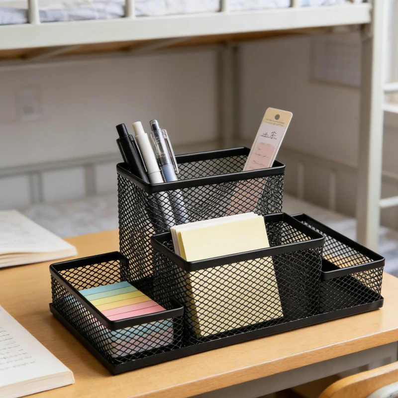 

Подставка для ручек, органайзер для хранения, квадратный настольный держатель из кованого железа, минималистичный, для студентов, офисных принадлежностей, многофункциональный