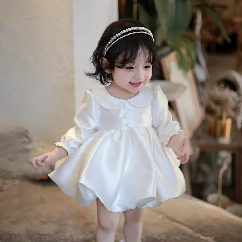Baby Girls Birthday Dress Spring New High-end One Year Old Princess Dress Flower Girl Wedding Fluffy Dress