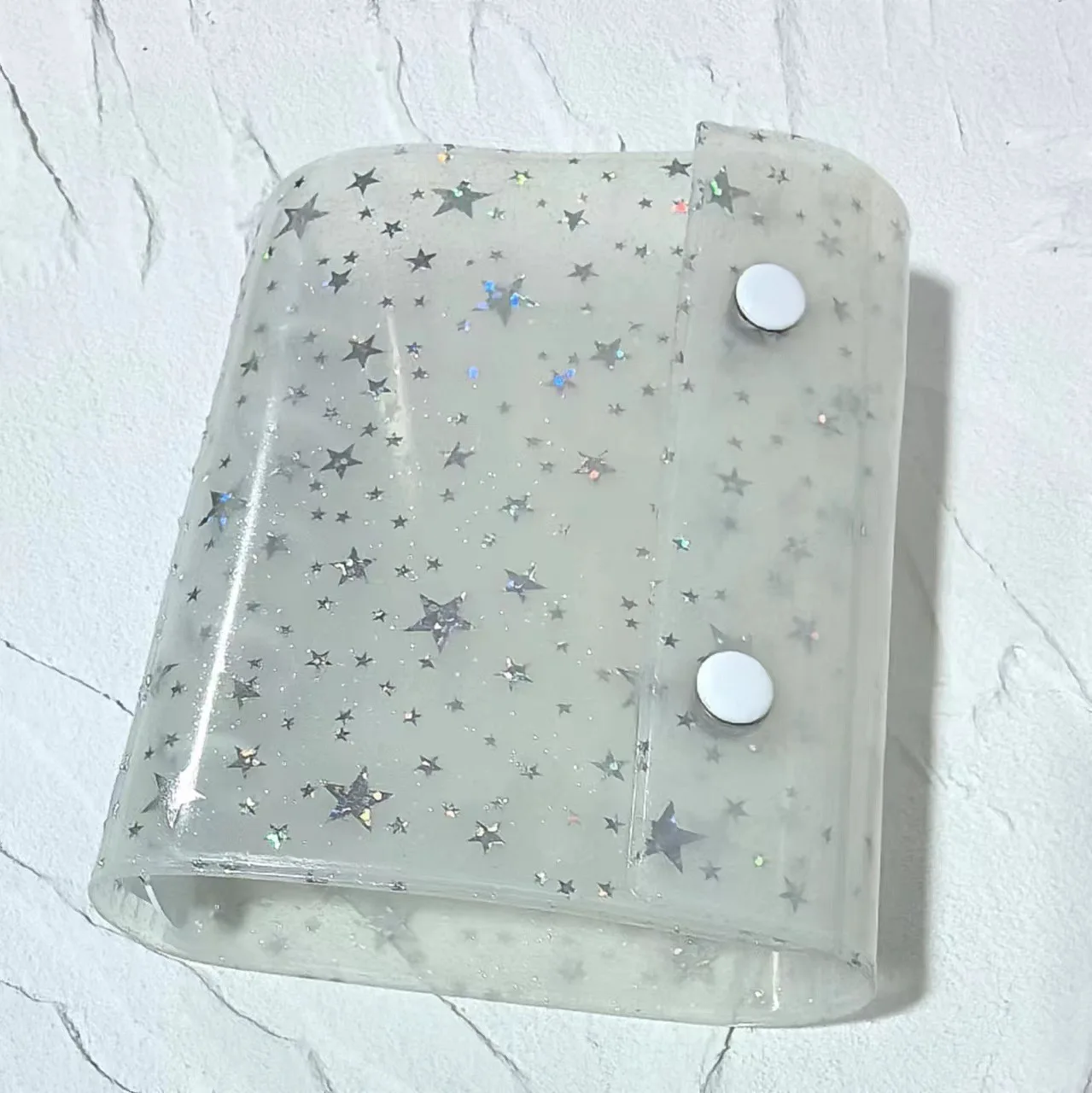 A6  A7 M5 Personal Transparent Stars High Clear 3-foldout PVC Loose Leaf Notebook Cover Planner Organizer Portable 6 Ring Binder