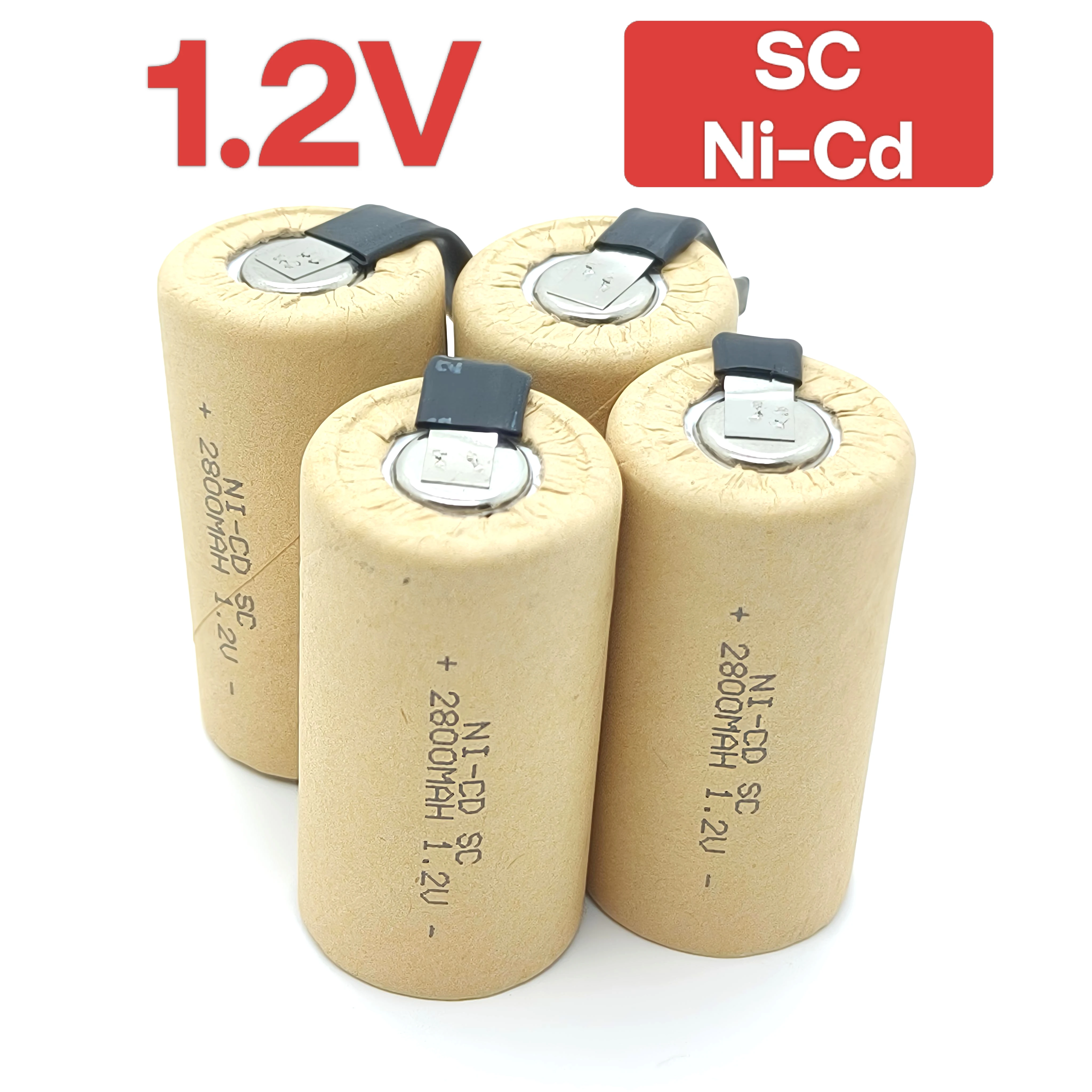 Hot Seller 1.2V 2200mAh/2800mAh Nickel-Cadmium Rechargeable Battery, Suitable for Use as a Replacement Battery in Multiple Power