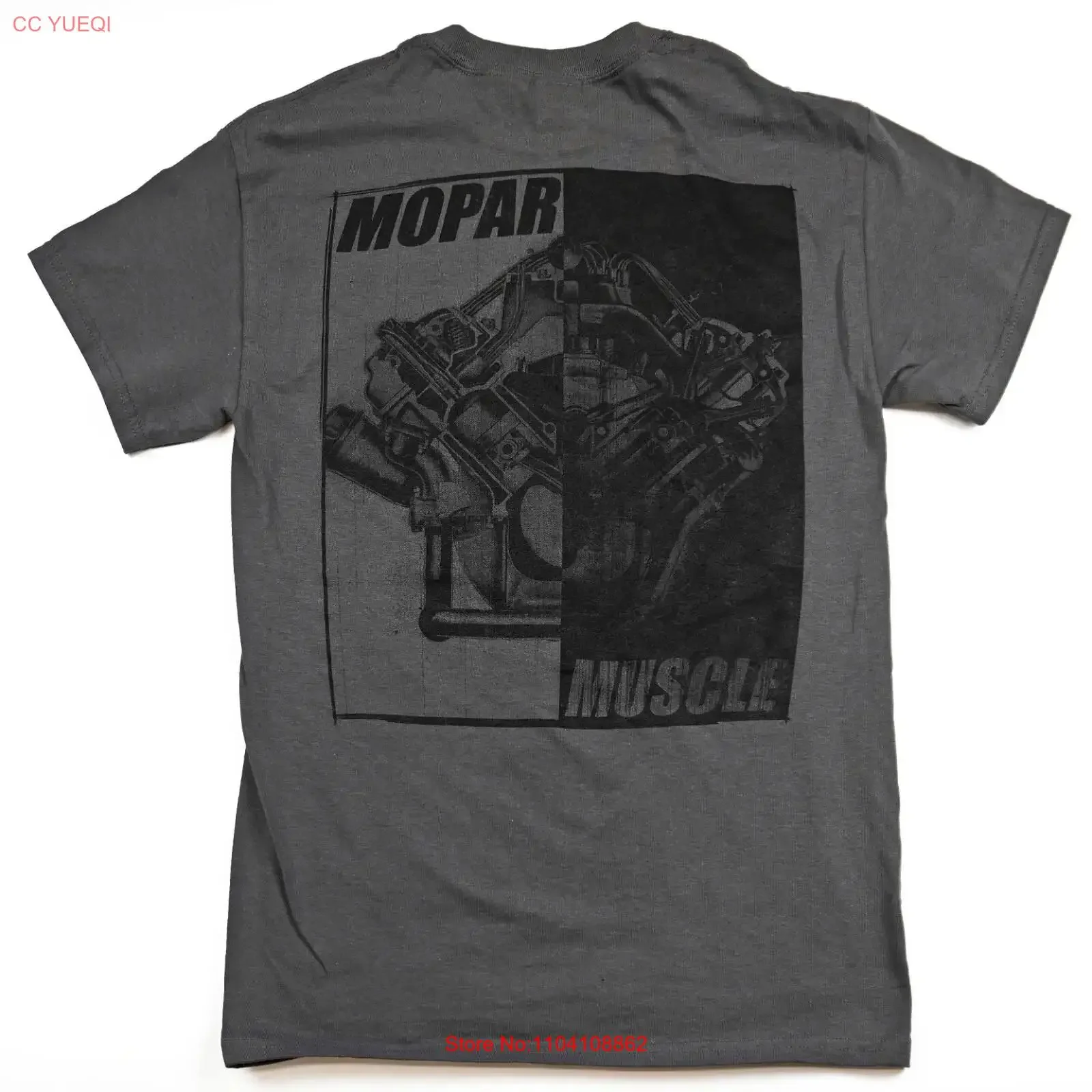 Mopar Muscle Split Engine Gray T Shirt Sz S E vintage Washed graphic Slightly Versatile Top For Everyday Wear streetwear Unisex