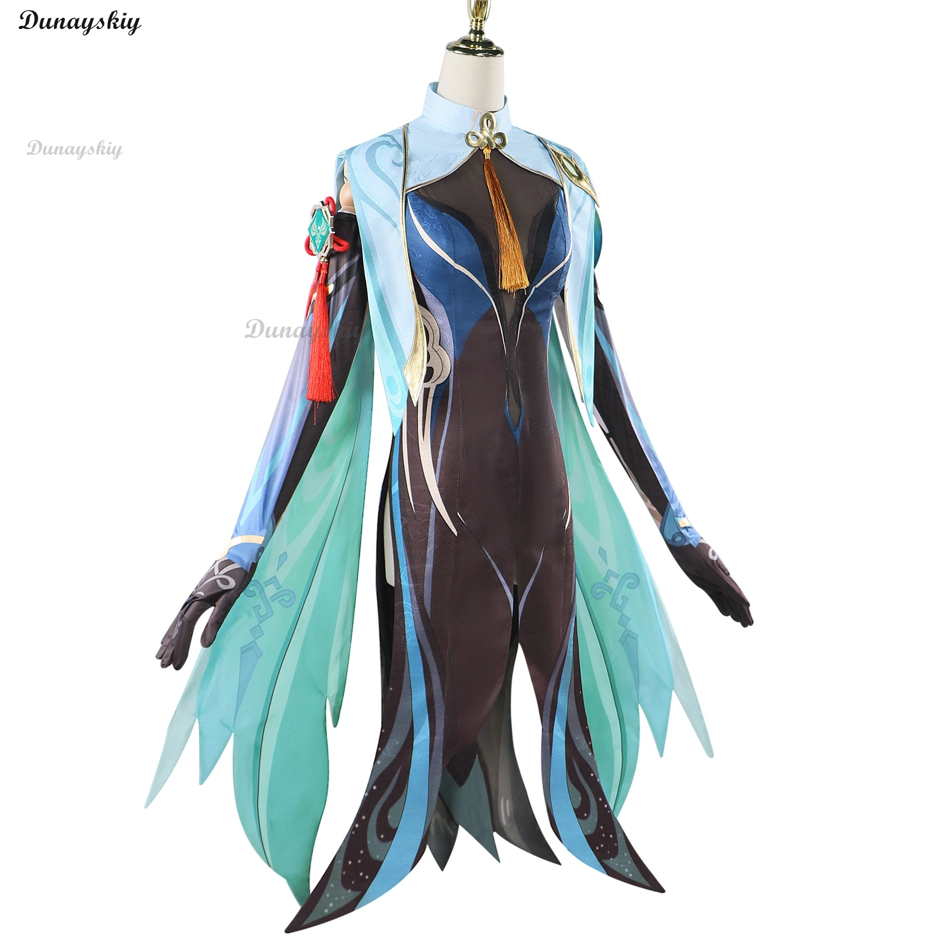 Genshin Impact Cosplay Xianyun Cosplay Kostüm Cloud Retainer Kleid Perücke Anime Spiel chinesischen Stil Halloween-Kostüm für Frauen