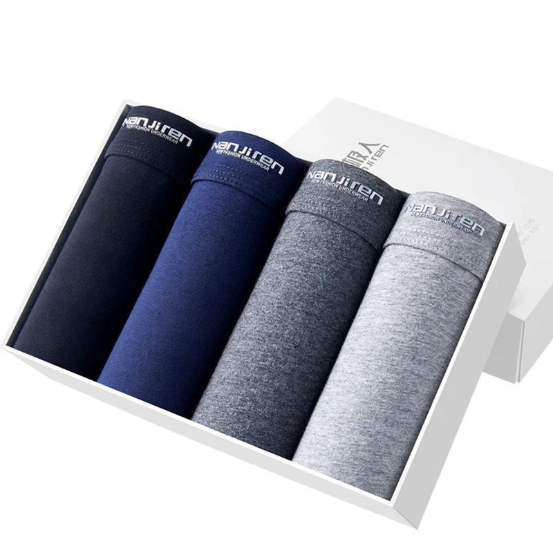 4pcs/lot Sexy Men Boxer Male Underwear Boxer Breathable Men Boxers Print Underpants Comfortable Man Panties Ropa Interior Hombre