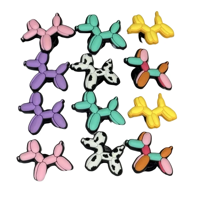 12 قطعة بالون الكلب الكرتون إبزيم حذاء اكسسوارات الأحذية البلاستيكية سحر قباقيب دبابيس ديكور الاطفال امرأة حفلة هدية #5