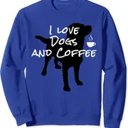 Polarshe I Love Dogs And Coffee For Coffee Dogs Lovers Unisex Crewneck Sweatshirt