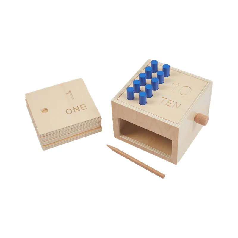 Wood Math Toys for Kids Montessori Peg Drawer Box W/ Numbers Puzzle Board Early Childhood Education Game Learning Resources