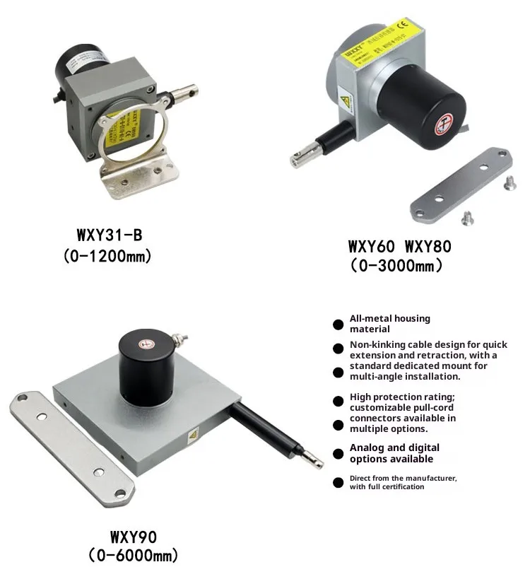 Draw Wire Sensor RS485 6-12V Output  Stroke Gate Opening Monitor 400mm-6000mm
