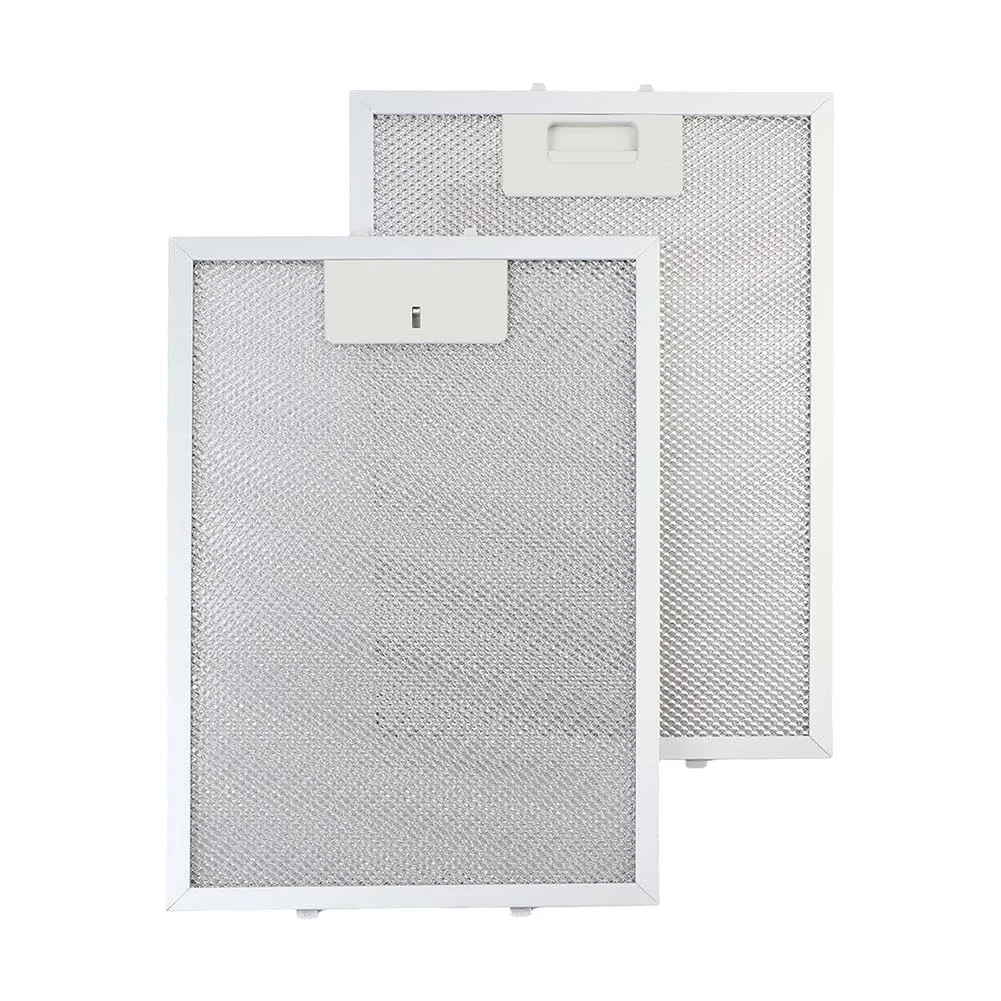 2PCS Cooker Hood Metal Filter for Range Hood Vent Units Built with Aluminum Mesh and 5-Layer Grease Control 414x256x9mm