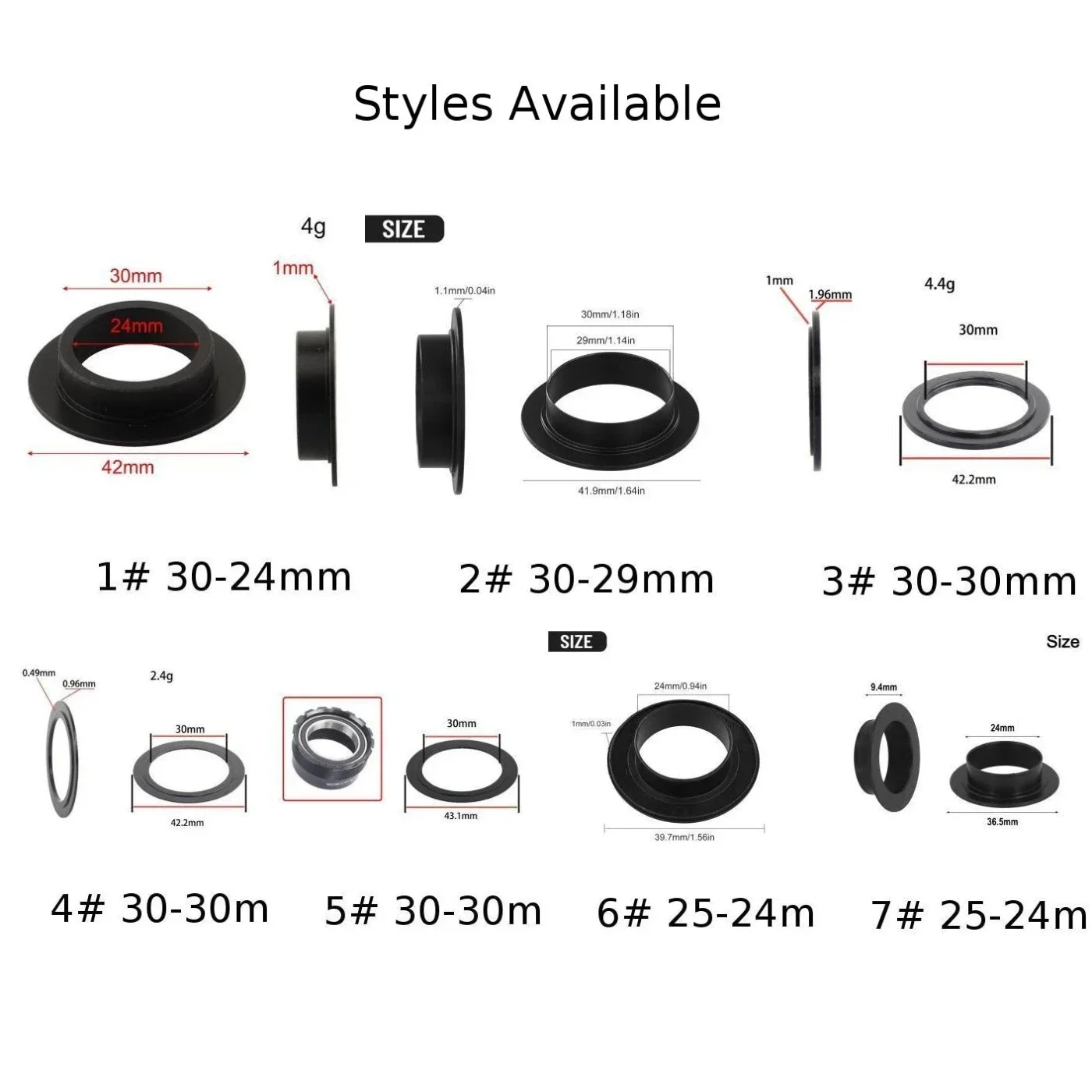 1 قطعة الدراجة أسفل قوس تحويل غطاء 25-24/30-30/30-29/30-24 مللي متر محور مركزي محول ل DUB ل BSA BB دراجة اكسسوارات #2