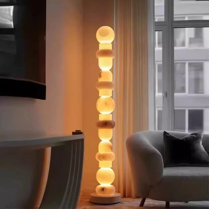 Diodo luminescente di lusso di fascia alta Lampada da pavimento Fiocco di neve naturale Design in marmo Soggiorno Camera da letto Studio Modello di ufficio vendite