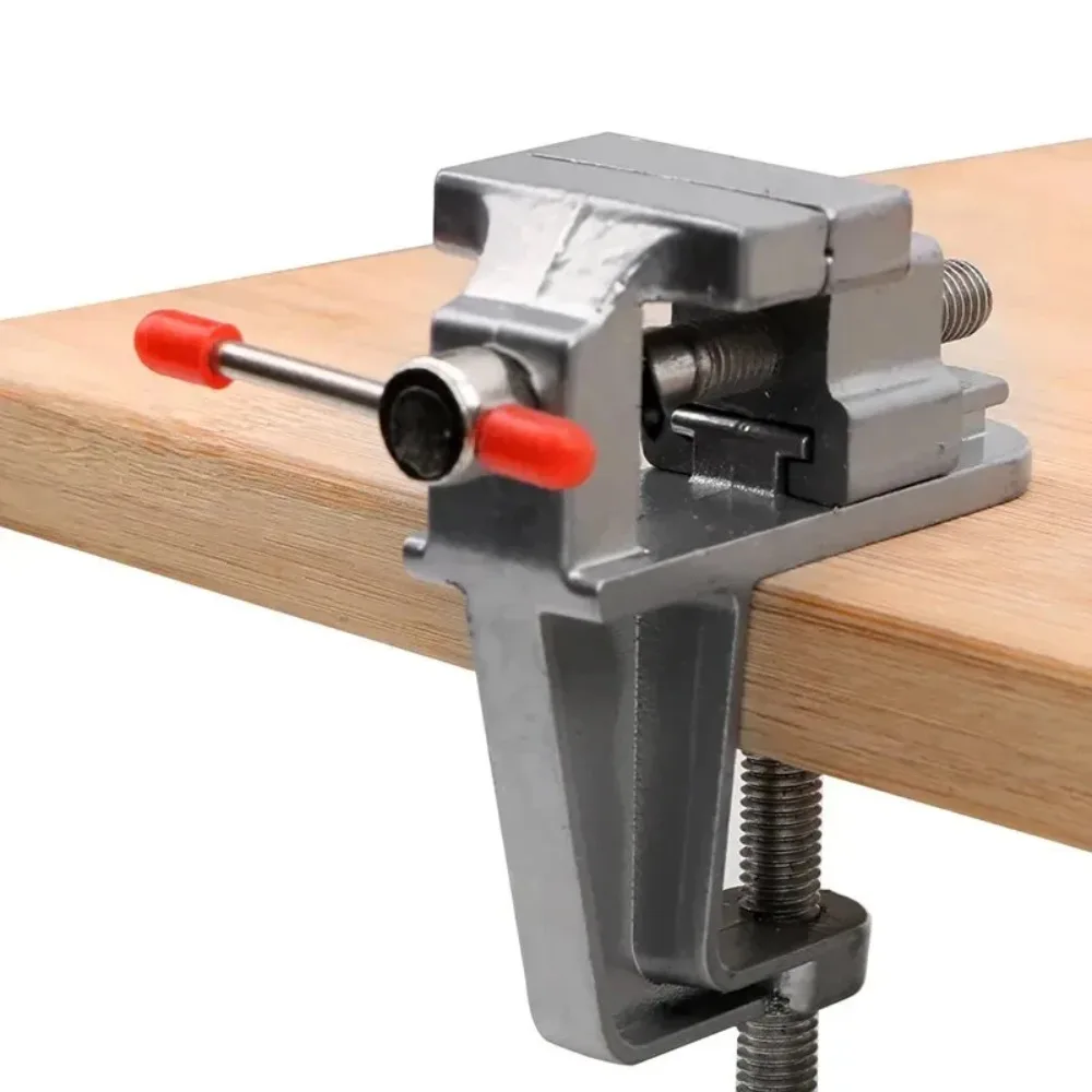 1 Set Portable Mini Aluminum Jewelers Bench Vise, Multi-Function Table Clamp Tool for DIY Craft & Repair