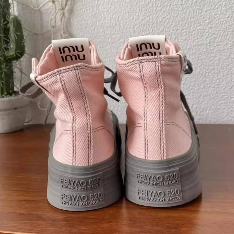 

Весенние высокие парусиновые кроссовки 2023. Женская повседневная обувь на массивной платформе. Дышащие повседневные модные слипоны кроссовки женские.