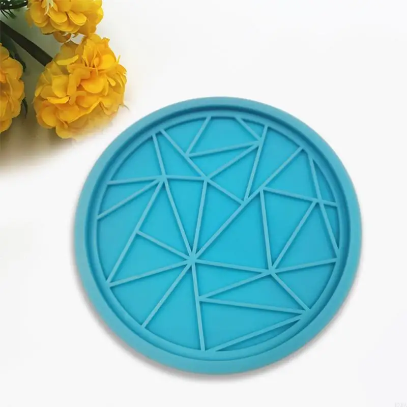 

HXBA DIY Arts Craft Cups Mats Decorative Mold Geometric Round Silicone Mold