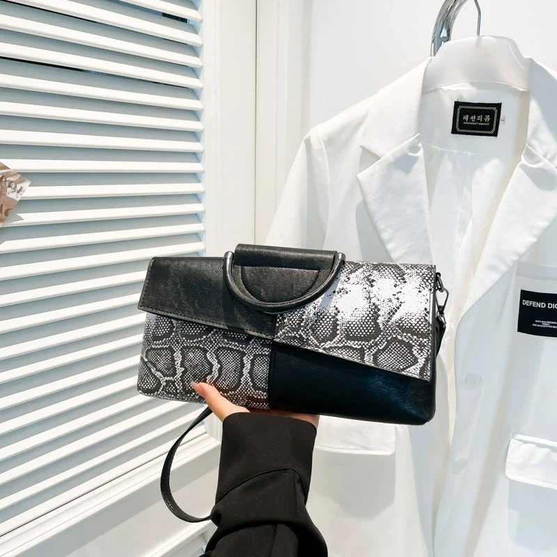 

PU Synthetic Leather Women's Shoulder Crossbody Bag Fashion Casual Dinner Alligator Pattern Flap Handbag and Purse