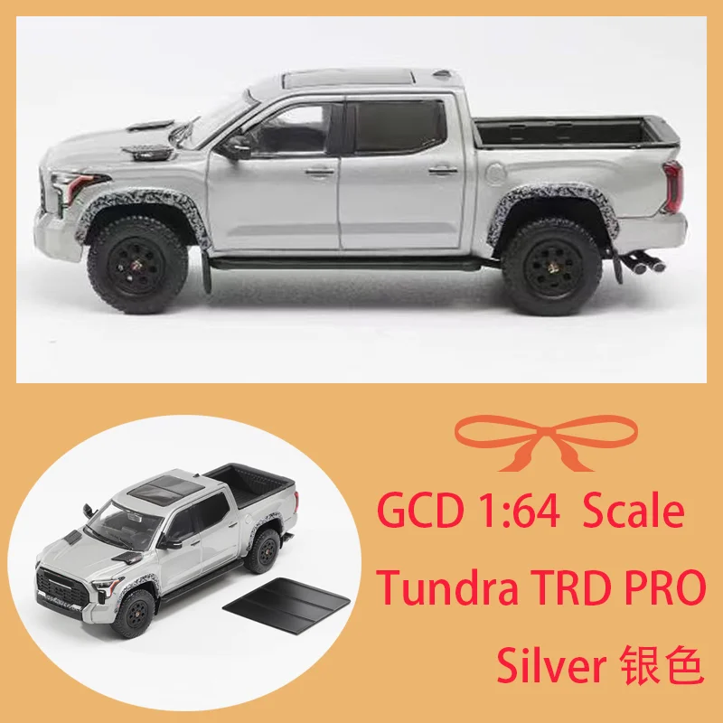 

GCD 1:64 Scale Tundra TRD PRO Silver Off-road Pickup Truck Alloy Car Model Collection Decorated Holiday Toy Souvenir
