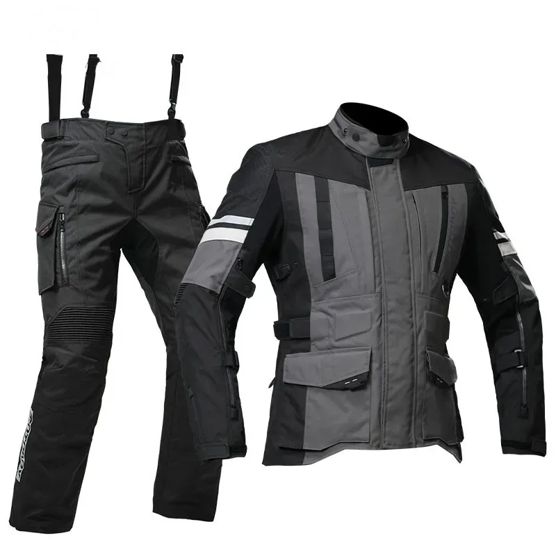 High Quality Motorcycle Riding Kit Jacket Pants Safety Protection Clothing Oxford Elastic Fabric Rally Riding Kit