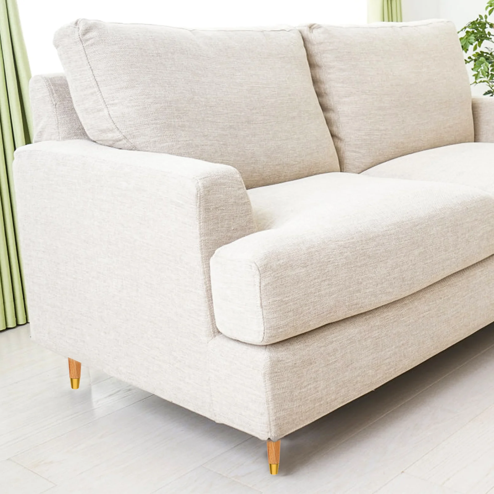 

Practical Wooden Furniture Legs Replacement With Copper Pads For Sofa Table Chair Cabinet Wood