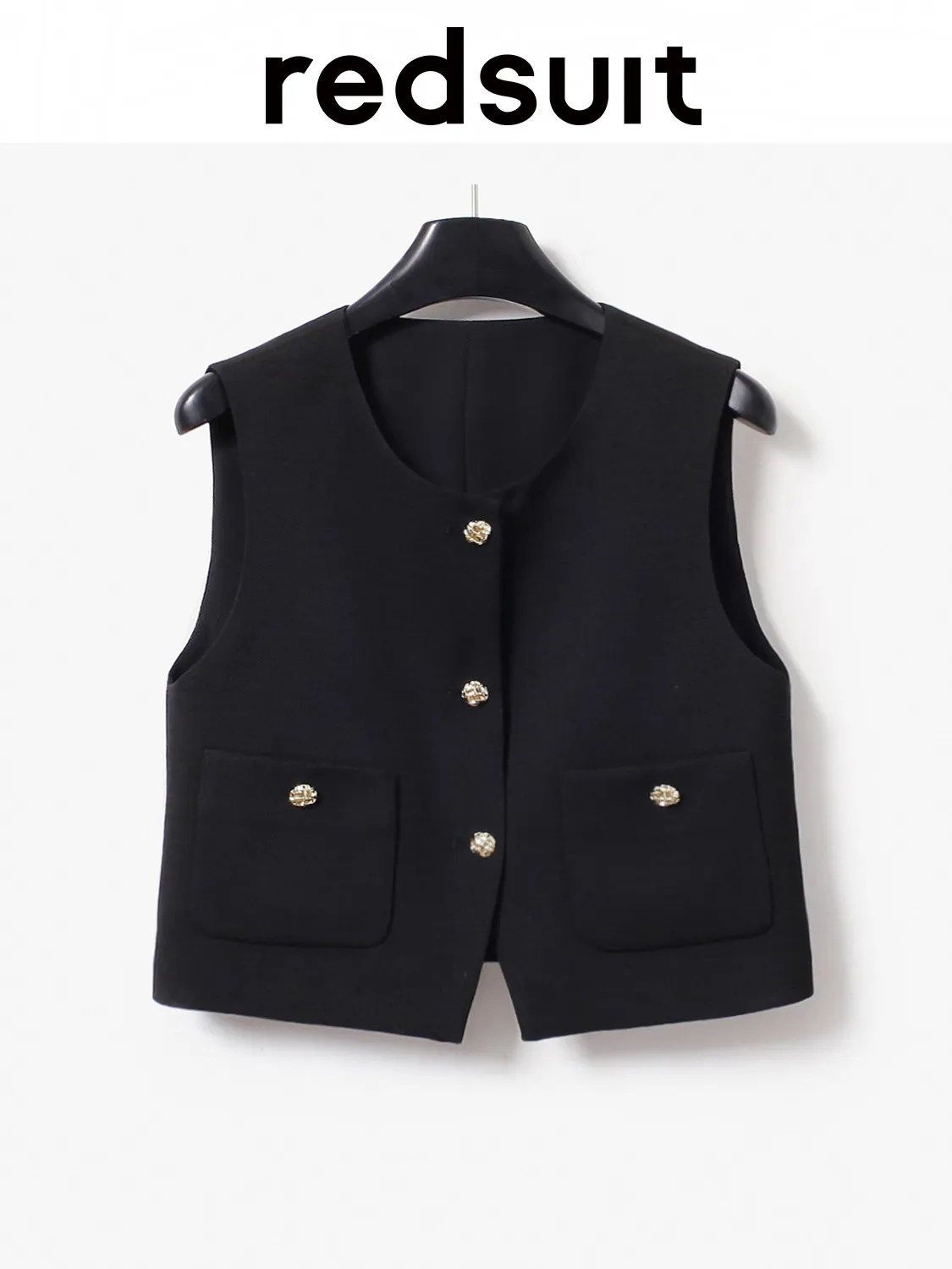 New Simple design black round neck slimming sleeveless top, high waisted shorts set Can customize size