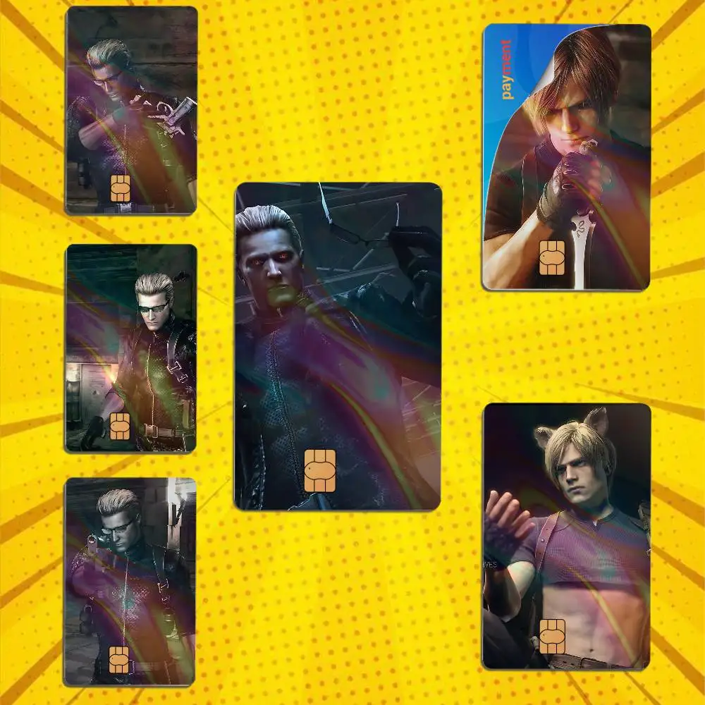 

Wesker Resident Evil Leon S Laser effect Stickers Credit Visa Debit Bank Charge Card Bus Metro Waterproof Sticker Decal