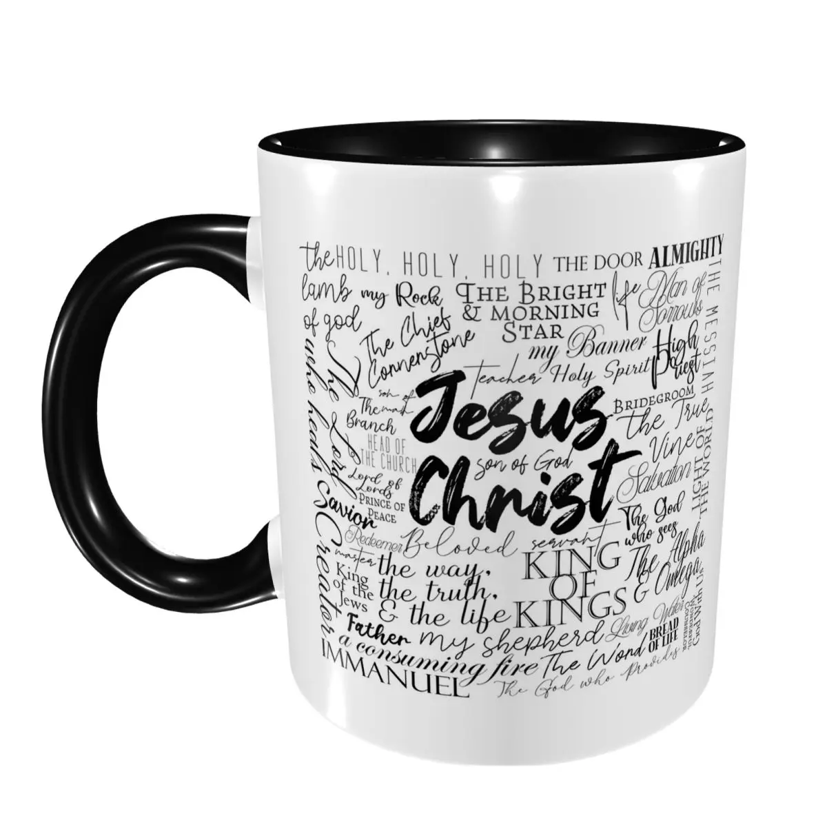 The Names Of God Yeshua Jesus Christian Mug Funny Ceramic Coffee Cups Tea Mugs Milk Cup Drinkware Gifts for Friends