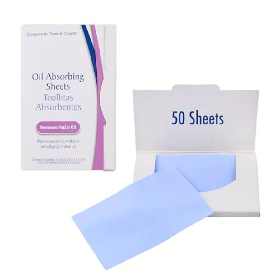 

50pc Face Oil Absorbing Sheets Instant Shine Control Facial Blotting Papers Removes Excess Oil Without Smudging Makeup Portable