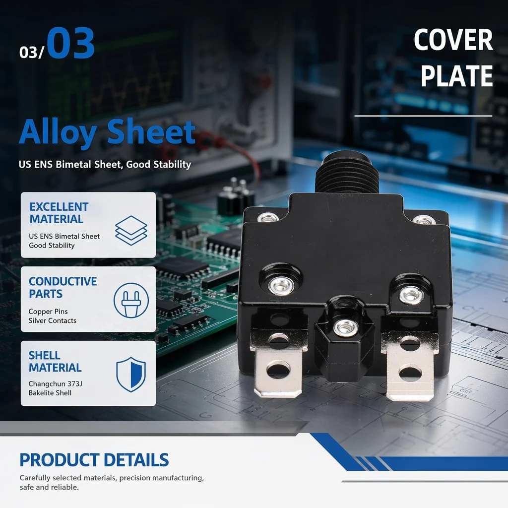 S11 Overload Protector with Silver-Plated Terminals, 3–30A, 65V DC Compatible, Environmental Temp Compensation, Safe Reset