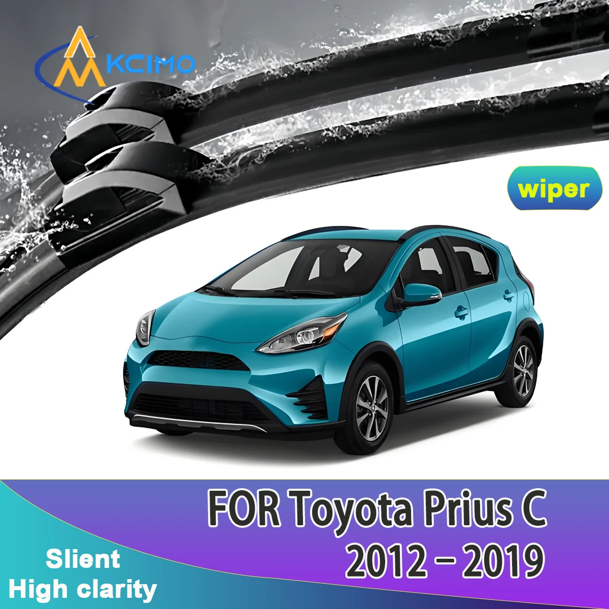 

2pcs Quality Front Wipers Silent Black Car Rain Brush Suitable for Toyota Prius C NHP10 2012-2019 Toyota Aqua Windshield Wipers