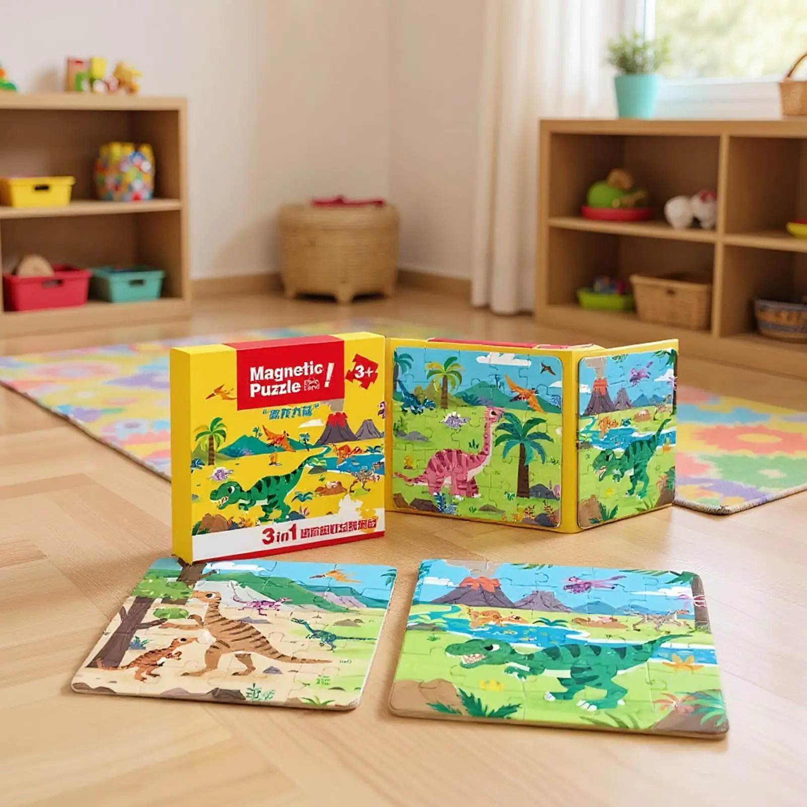 Quebra-cabeça magnético para crianças de 2 a 6 anos - Brinquedo de viagem portátil para viagens rodoviárias, atividade de aprendizagem de interação pai-filho