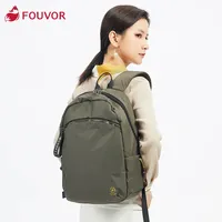 Fouvor Women's Black Backpack 2025 Trend Nylon Fashion Casual Laptop Backpack Large Capacity Canvas Students School Bag 2930-03