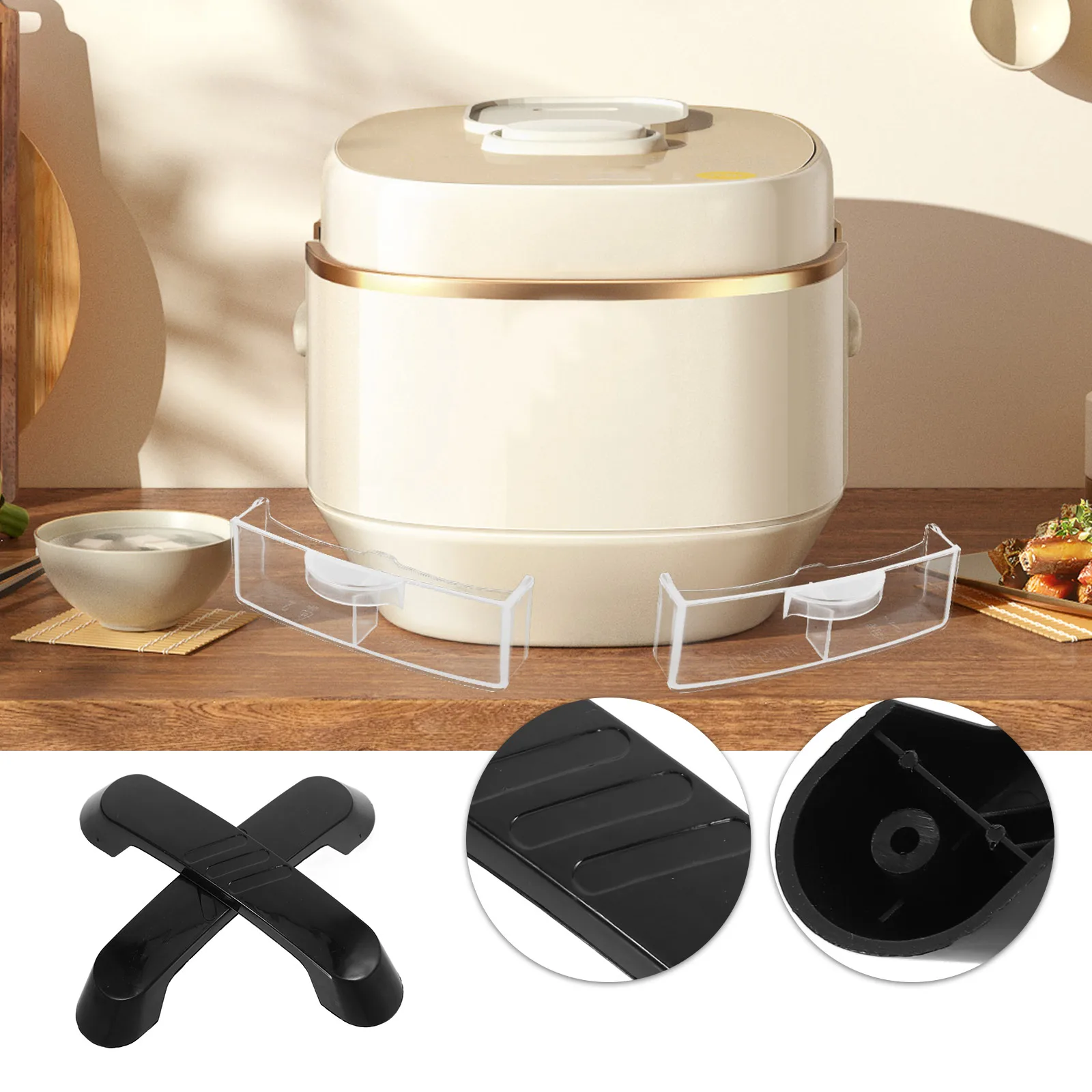 

2pcs Pot Lid Replacement Universal Wok Pressure Cover Handle Supply For Rice Cooker Detachable Ergonomic Grip Carry Easy Install