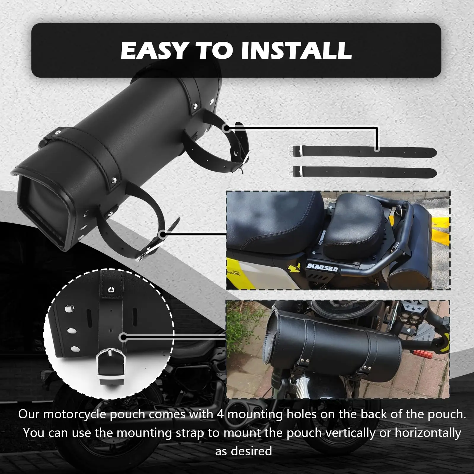 Motorcycle Vintage Leather Handlebar Bag Multifunctional Password Lock Storage Tool Pouch For Harley Cruiser Retro Motorbike view 5