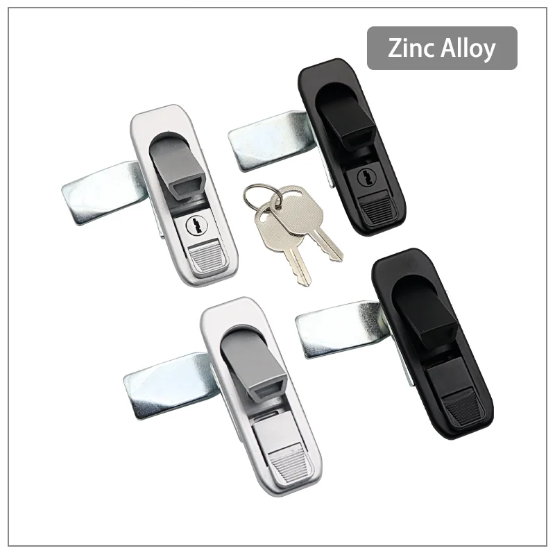 4pcs Zinc Alloy Industrial Cabinet Door Lock Flat Handle Rotary Panel Lock for Equipment Storage Furniture