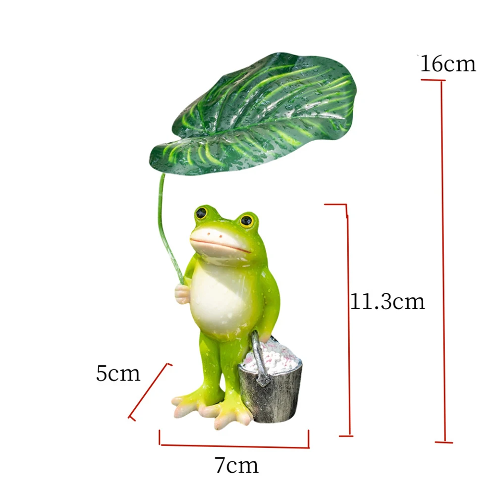 16*7*5cm Frog Garden Ornament Miniatures Creative Garden Decor Colorful Frog Figure Eye-Catching Garden Focal Point