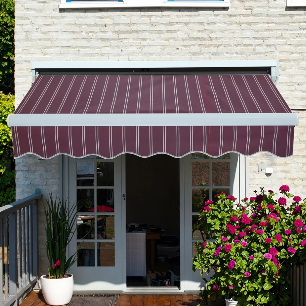 

Awning Wholasela Manual Wall Mounted Retractable Roof Awning Patio for Balcony Outdoor Hand