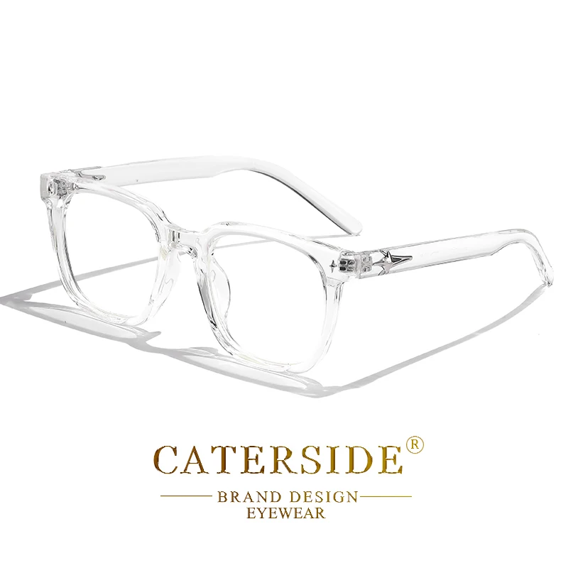 CATERSIDE Anti-Blaulicht-Brille für Herren, Markendesign, TR90, quadratische Rahmen, Brillen für Damen, Business, minimalistische Mode, transparente Gläser – Detail 12