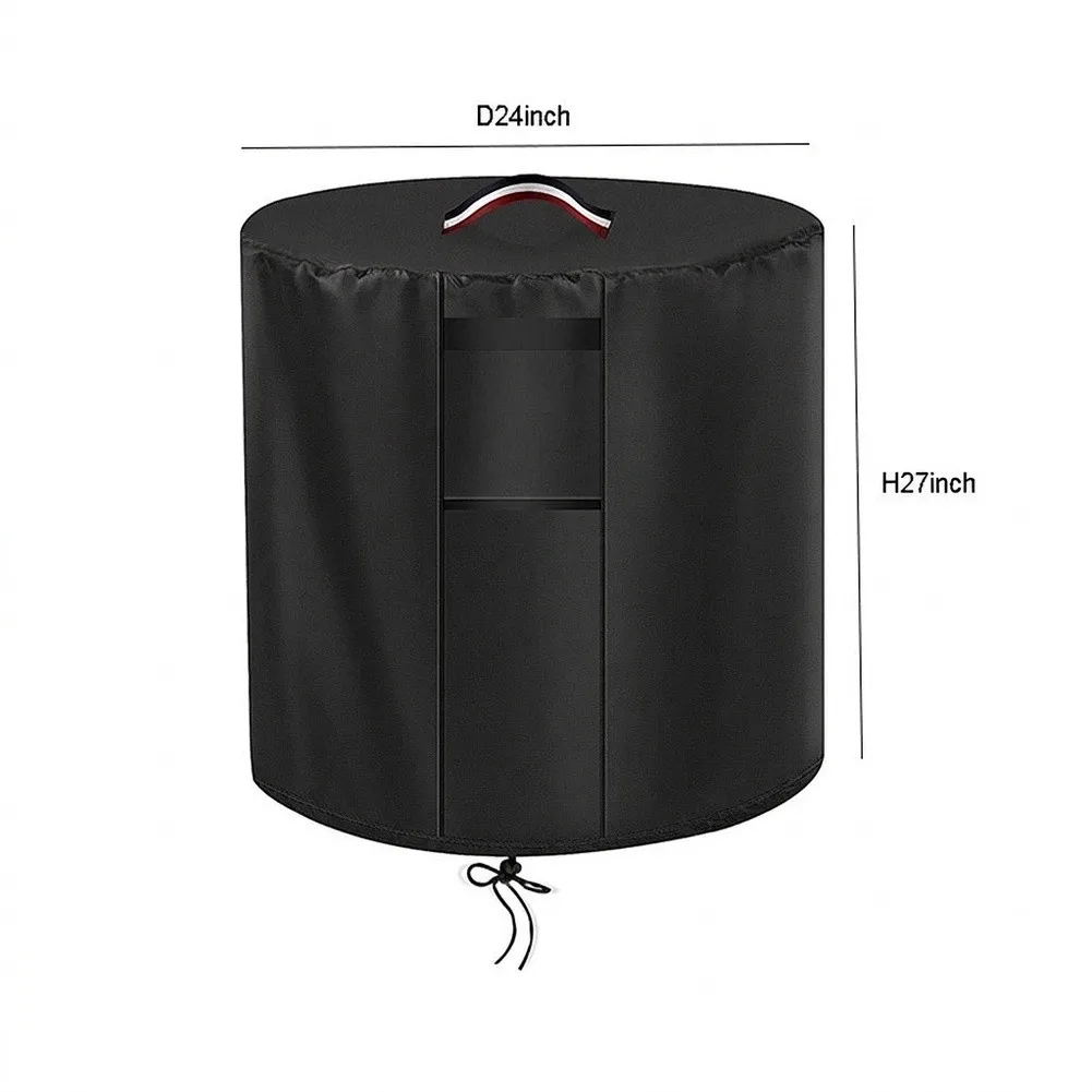 420D Round Fire Pit= Cover Rainproof Breathable Outdoor Heater Protection Fits D24 To D36= Inch Gas Propane Fireplace