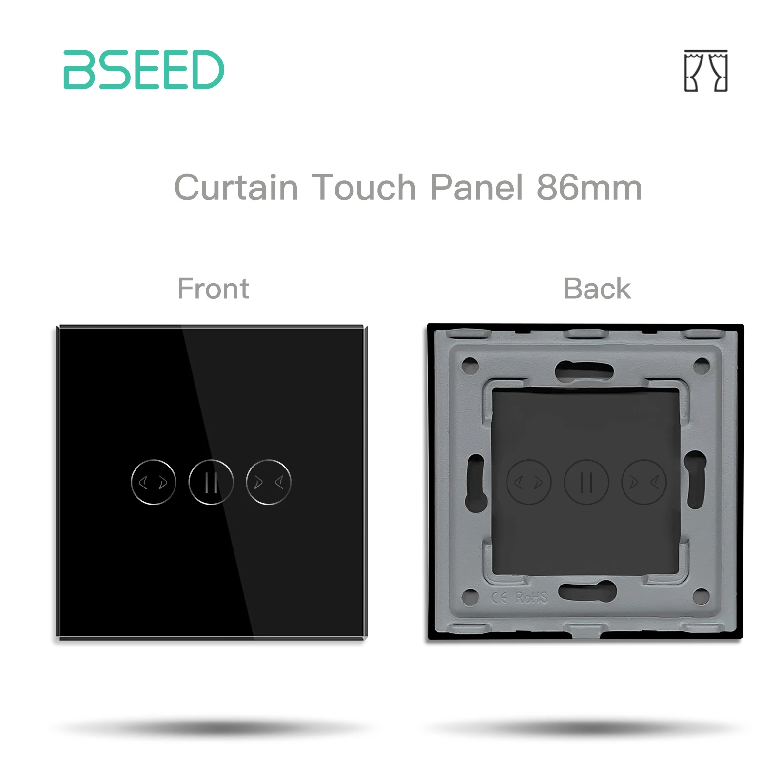 BSEED WIFI Touch Licht Schalter Teil Smart Wifi Schalter Funktion DIY Teil EU Wifi Steckdosen Teile Glas Panel Nur Schwarz