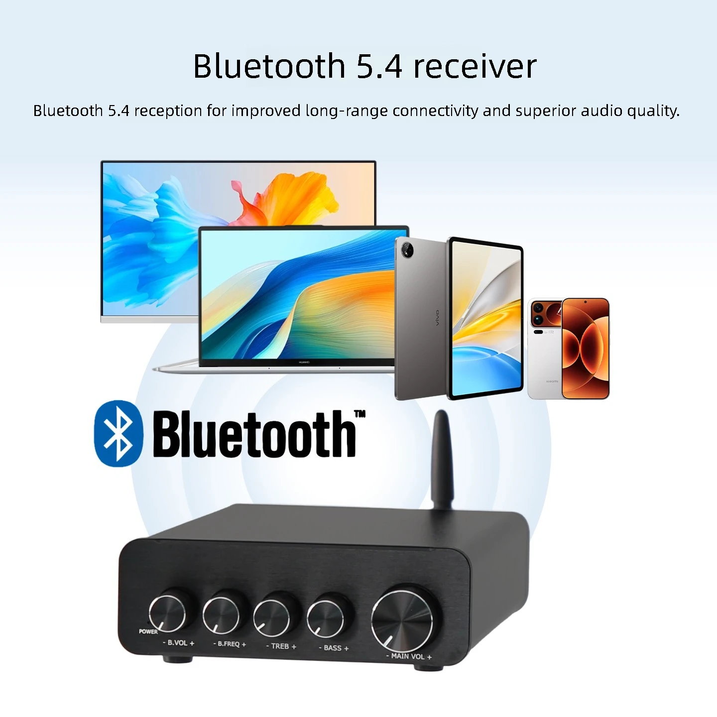 D3S dual-core TPA3255 high-power 2.1 digital hifi amplifier QCC3084 Bluetooth 5.4 decoding LDAC