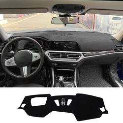 플란넬 대시보드 커버 매트, BMW 3 4 시리즈 G20 G21 F30 F31 F32 F33 F34 2012-2022 미끄럼 방지 패드, 썬 쉐이드 대시 커버
