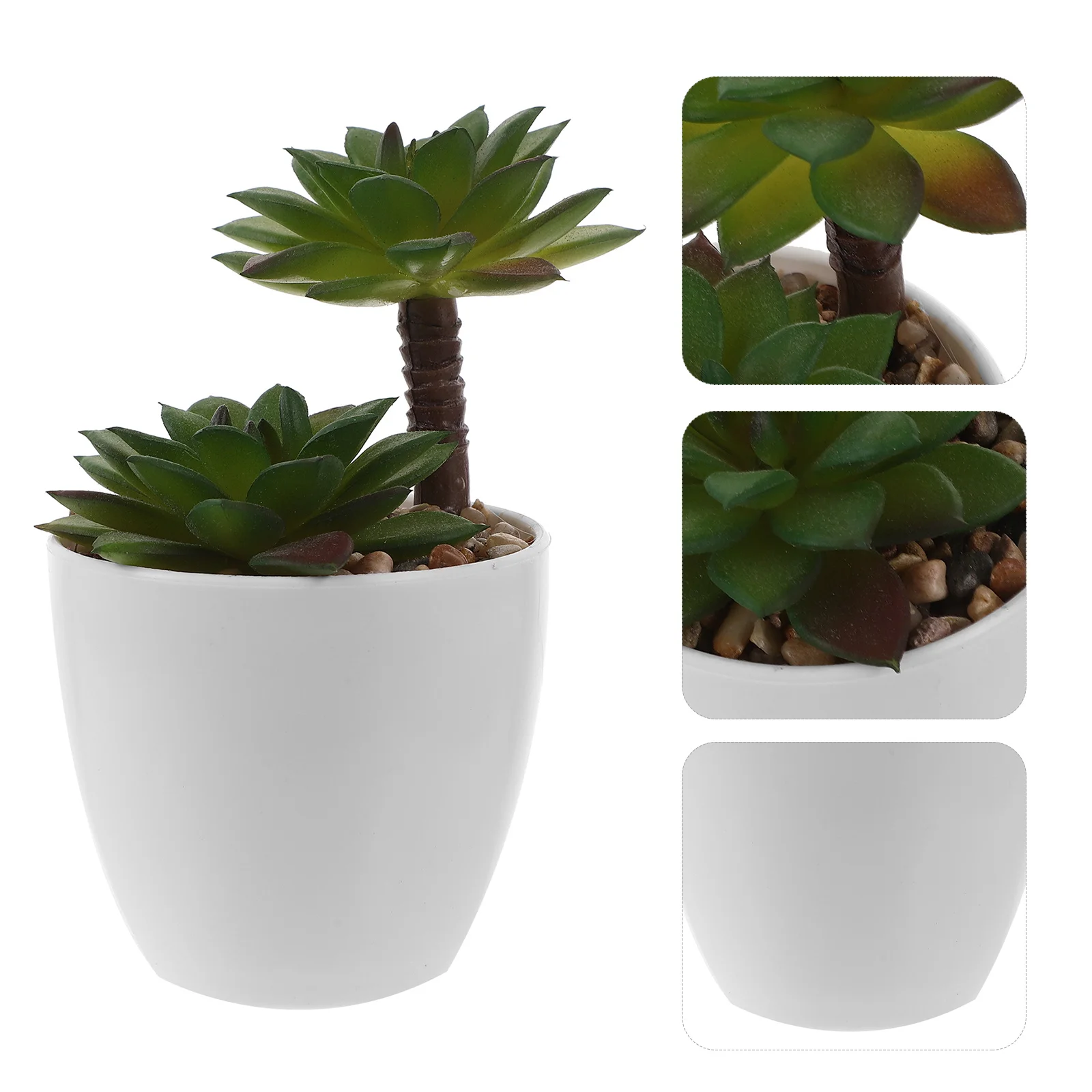 

Artificial Succulents in Pots Realistic Faux Plant for Home Decor Easy Care Mini Potted Ornament No Watering Perfect Gift