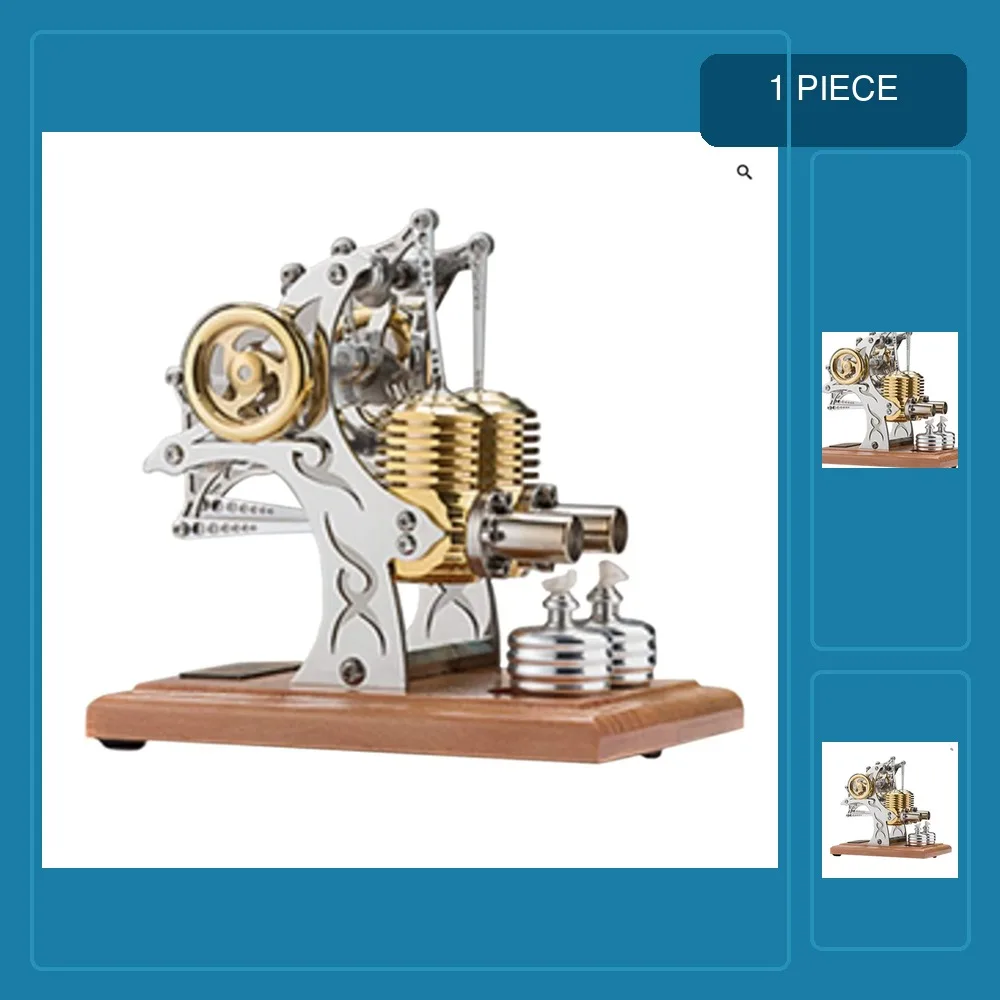 DIY Stirling Engine Model High-end Precision Metal Double-cylinder Machinery Toy Assembly Movable Metal Mechanical Engine Toy